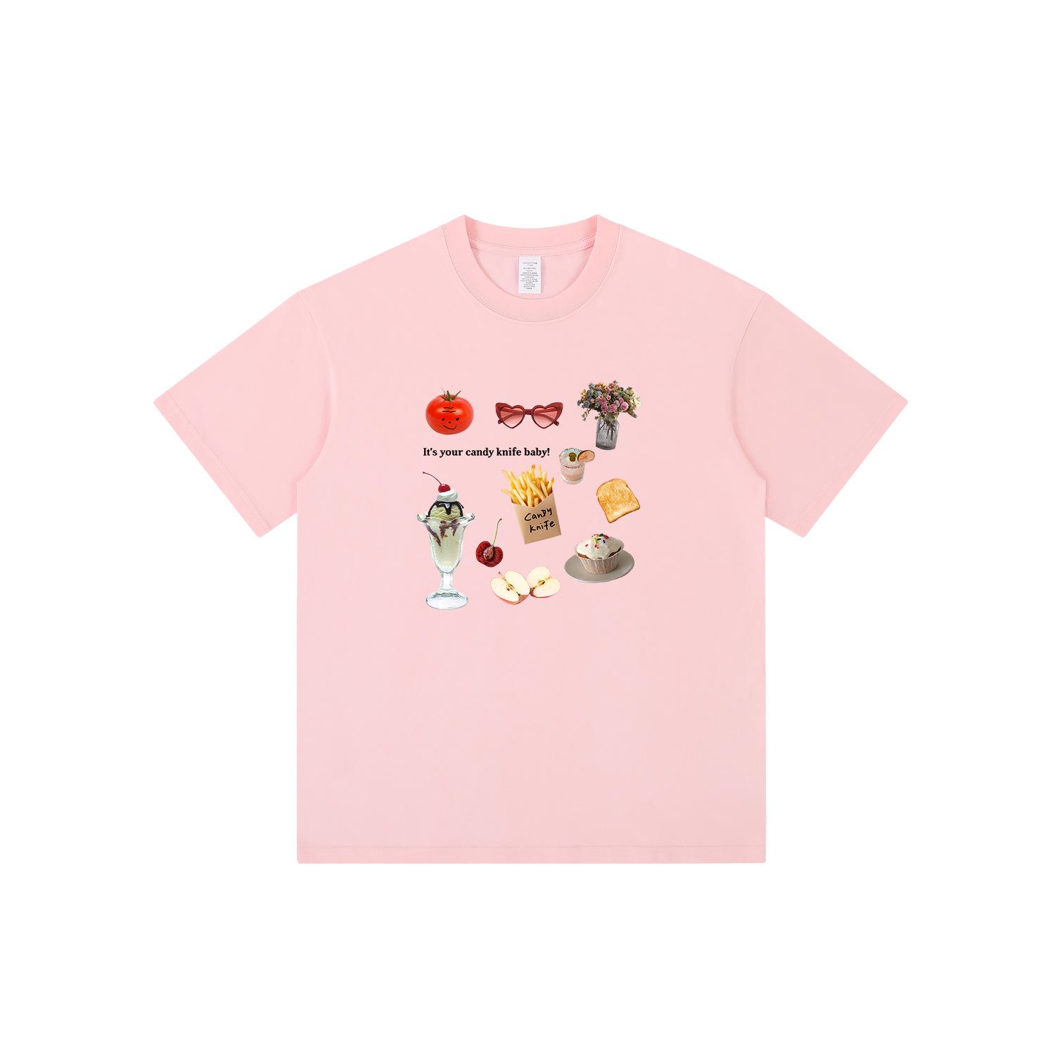 

Унисекс Футболка с забавным принтом, повседневная, с круглым вырезом - Омолаживающая, стройнящая и универсальная 2XL розовый