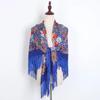 Floral Printed Bohemian Scarf Fringed Shawl Headscarf Russian Babushka Scarves Women National Muslim Head Wrap Square