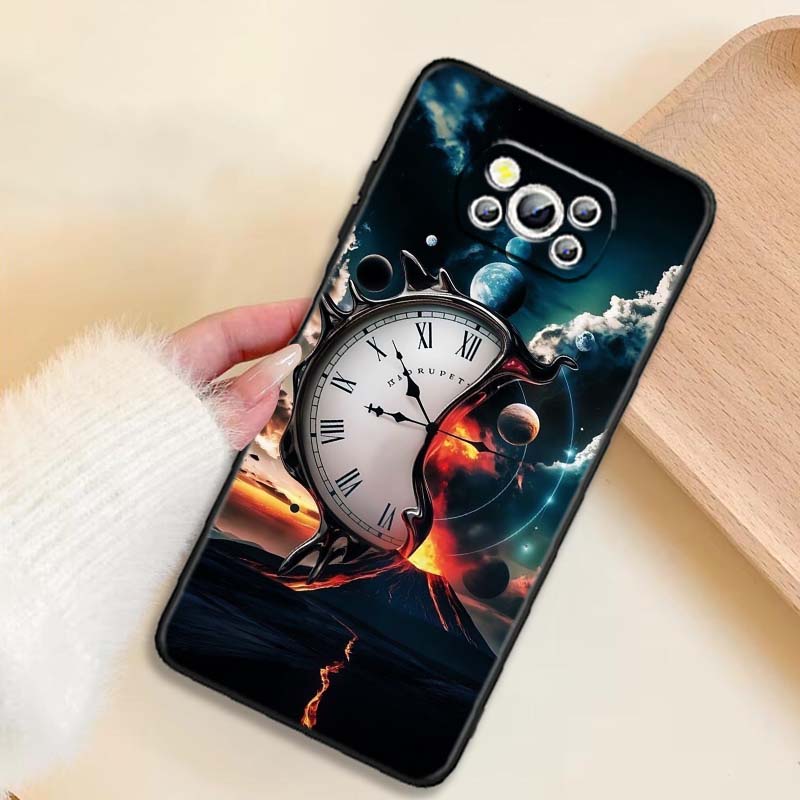 Vintage compass illustration For Xiaomi Mi Poco F3 F4 F5 F6 X3 X4 X5 X6 X7 M3 M4 M5 M6 M7 GT Pro 5G Black Phone Case