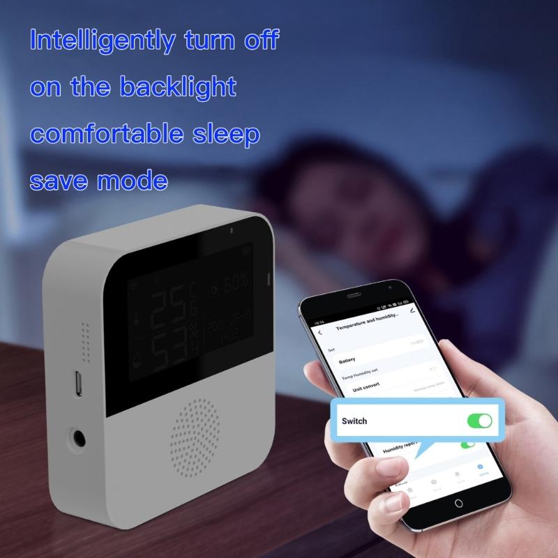 WIFI Temperature and Humidity Sensor Portable Meter Indoor Tuya Hygrometer Thermometer with Backlit Large LCD Display