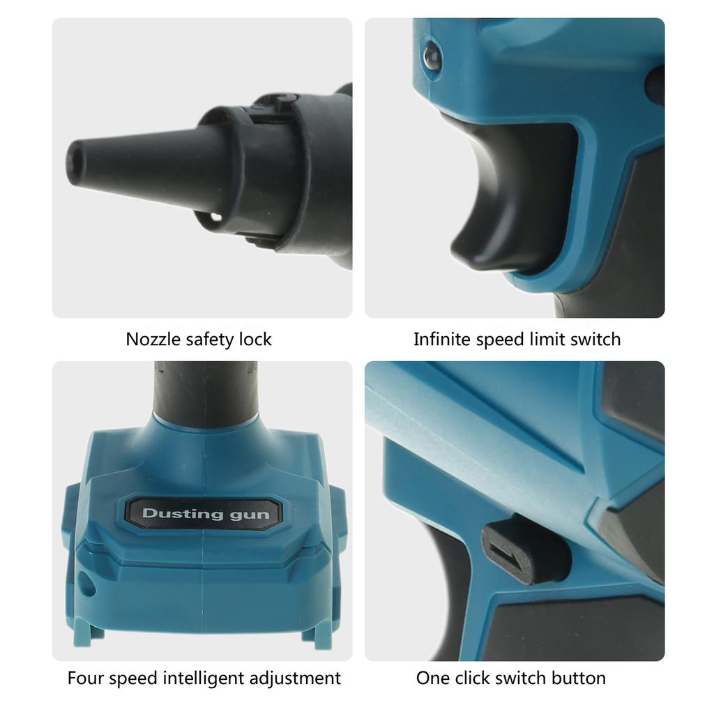 Brushless Air Blower Power Cordless Air Dust Removal Guns 4 Speed For Blowing Dust Narrow Spaces Power Tool