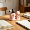 huaqianguhh Cat Pen Holder, Cute Kitty Desk Organizer with Pens, Pencils, Makeup Brushes, 3D Printed Sculpture for Home Office Decor