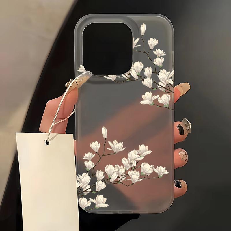Flowers Leaf Print Phone Case For iPhone 17 16 Pro Max 15 14 13 12 11 Pro 16E XS X XR 7 8 Plus 12 13 Mini Shockproof Clear Cover