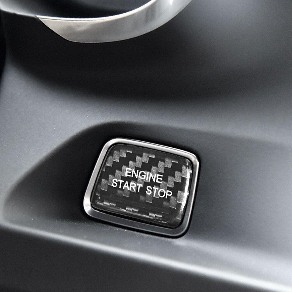 Carbon Fiber Engine Start Stop Button Trim Fit For Chevrolet Camaro 2016-
