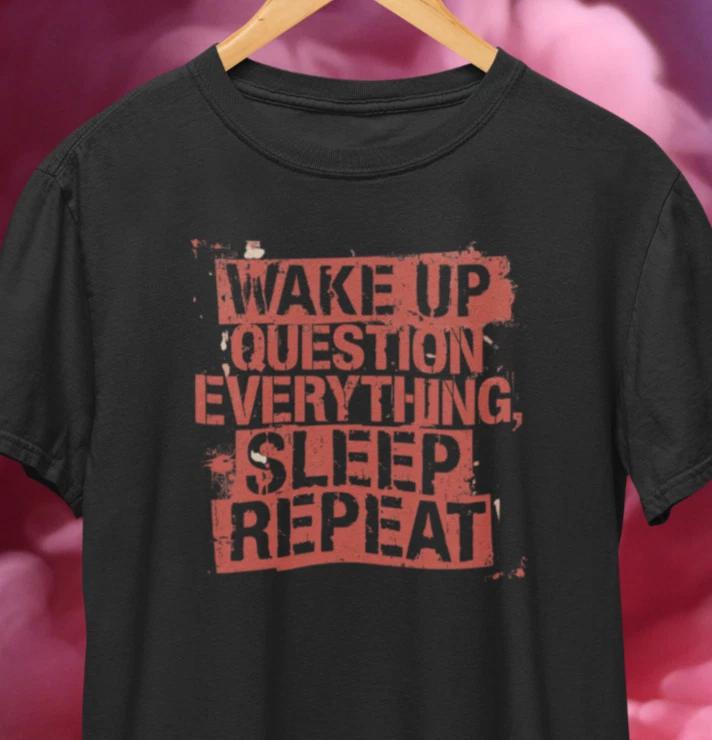 Question Everything Punk Indie Rock T-Shirt / Retro Climate Peace Protest Shirt 2XL