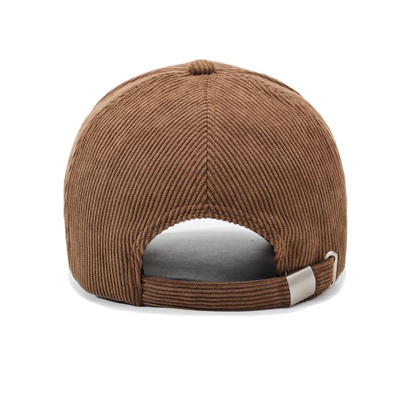 Autumn Winter Women Corduroy Solid Color Baseball Cap Men Outdoor Letter Embroidery Warm Cap