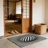 Decorative Floor Mat 3D Vortex Optical Illusion Rug Vision Vertigo Area Realistic Black And White Doormat Non-Slip for Living Room Bedroom Entrance