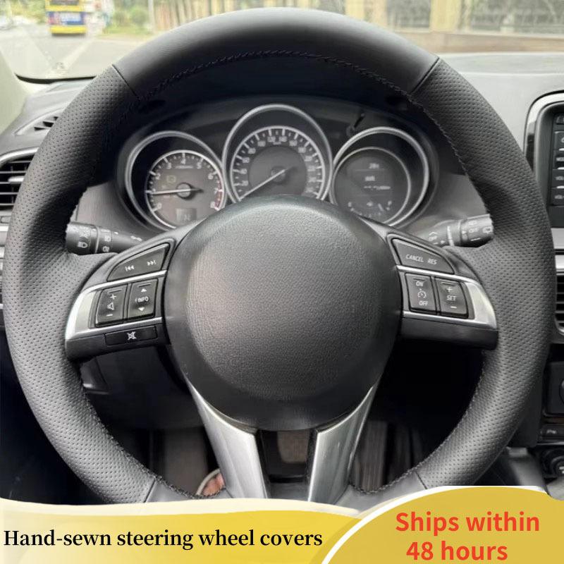 

DIY Car Steering Wheel Cover For Mazda CX5 CX-5 Atenza 2014 New Mazda 3 CX-3 Scion iA 2016 ized Microfiber Leather Blue Thread