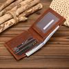 Men'S Leather Short Wallet, Crazy Horse Leather Card Clip, First Layer Cowhide Card Bag, 20% Off Wallet.