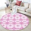 Runder Teppich mit rosa Muster, Teppich für Wohnzimmer, Schlafzimmer, Sofa, Spielzimmer Dekor, Rutschfeste Bodenmatte, Feiertagsgeschenke und Geburtstagsgeschenke.