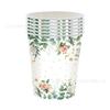 Sage Paper Plates, Eucalyptus Leaf Plates, Flower Disposable Paper Cups, Tissues, Tablecloths, Wedding, Birthday and Party Tableware