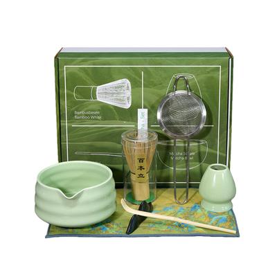 EatnMgan Matcha Tea Ceremony Set with Matcha and Chasen Perfect for A Perfect Gift for or Respect for the Aged Set, 7-Piece Bowl, Chasen, Chashaku,