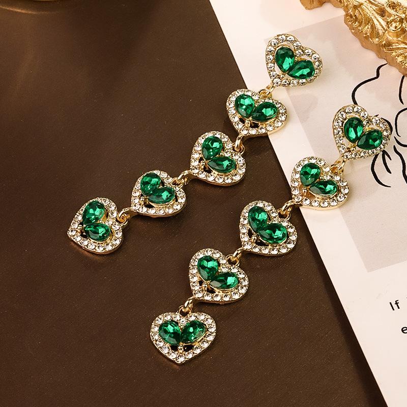 Boucles d'oreilles pendantes Zircon Fleur Colorée pour Femmes, Boucles d'oreilles pendantes Statement pour Fête & Usage Quotidien