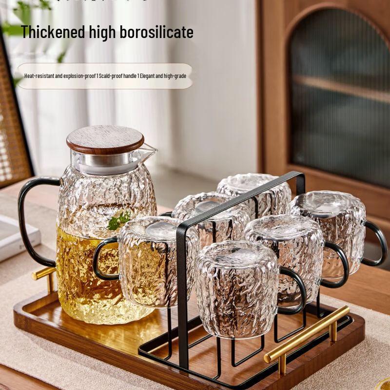 TXRMDX Elegant Glass Cup & Pitcher Set