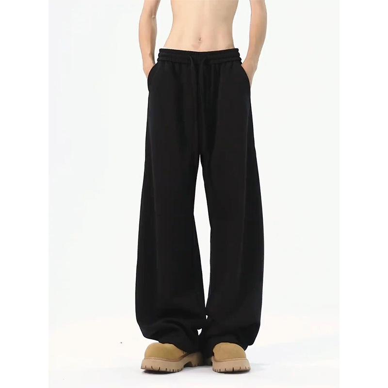 Men's Cleanfit Wide-Leg Fleece Sweatpants - Autumn/Winter Straight-Leg Casual Sports Pants