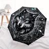 1pc Wolf Fully Automatic Folding Portable Umbrella, 8 Iron Frames, Three-Fold Design, Suitable for All Seasons, Suitable for Outdoor Use.C013