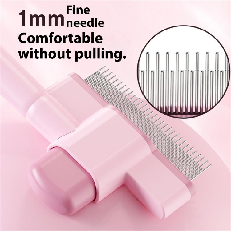 Cats Dog Comb Lice Cats Brush with Release Button Fleas Comb for Dogs Cats Pet Hair Removal Comb for Grooming Shedding