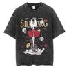 Hot Game Hollow Knight Graphic Print Tshirt Men Women Loose Casual Oversized Washed Vintage Cotton Tee Harajuku Streetwear Tops