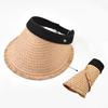 Summer Empty Top Straw Hat For Women Portable Foldable Wide Brim Sun Hat Outdoor Travel Beach UV Protection Caps