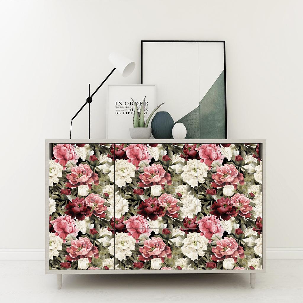 Seamless Waterproof Antifouling Wallpaper (Thick Ink Flower Green Plant)