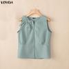 VONDA Canottiere Casual Eleganti da Donna Estive Senza Maniche con Nodo a Fiocco Blusa