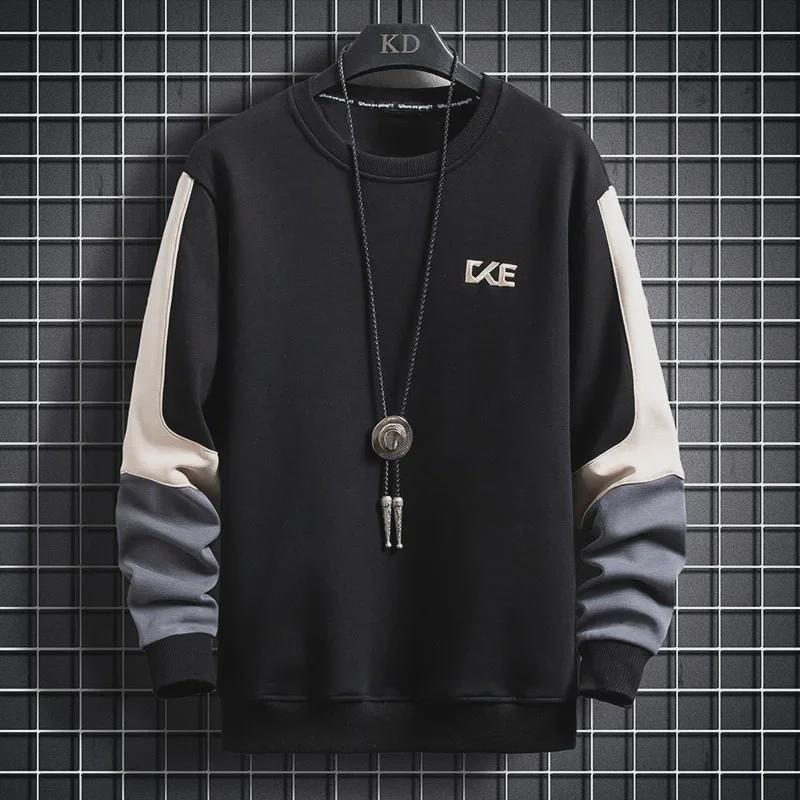 2021 Men's Autumn Embroidered Long Sleeve Round Neck T-Shirt Sweater