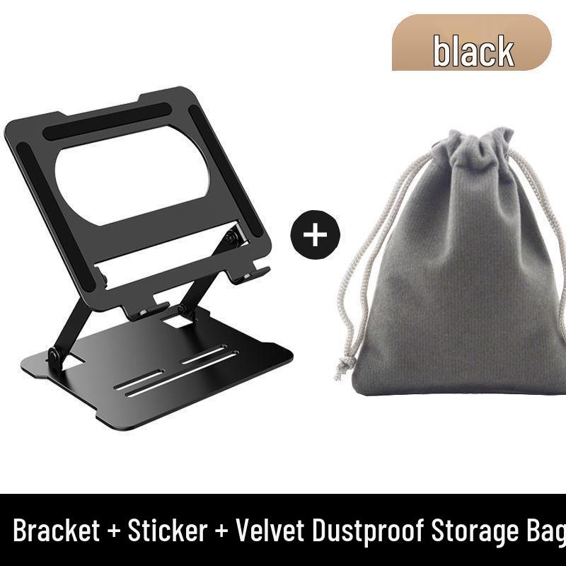 Gold Steel Portable Laptop Stand with Cooling and Adjustable Height