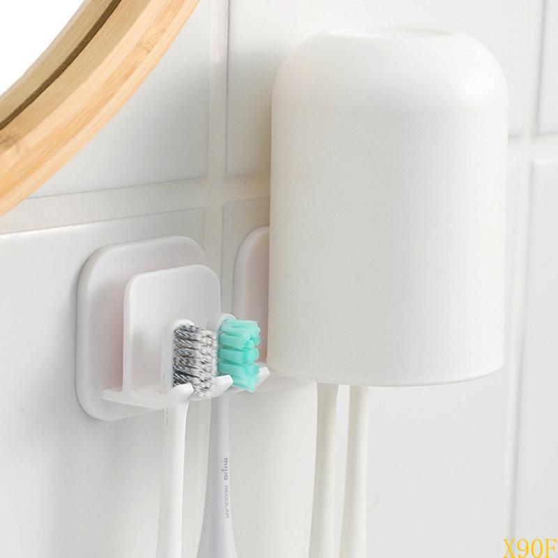 Wandmontierter Zahnbürsten- Mundspülbecherhalter Saugknopf Abtropfgestell für Zuhause Badezimmer Badeschwamm Handtuchaufbewahrung