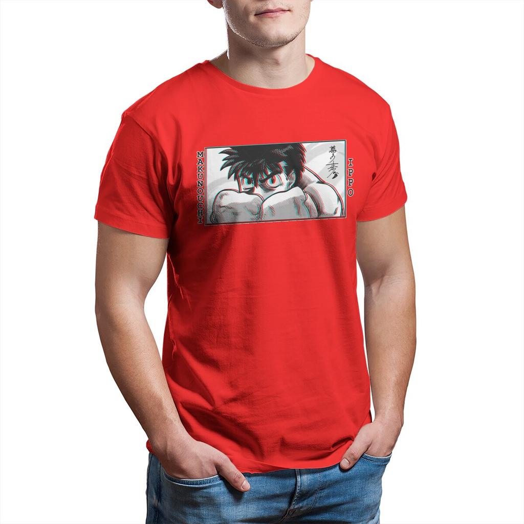 Novelty Makunouchi Ippo T-Shirt Men Round Neck 100% Cotton T Shirts Hajime No Ippo Anime Short Sleeve Tees Unique Clothes