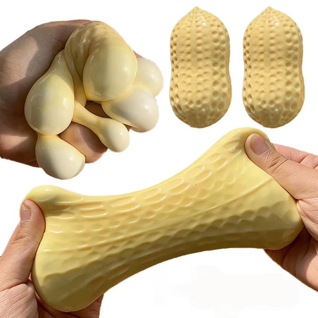New 11Cm Peanut Stress Ball Squeeze Ball Squishy Toy Buttery-Soft Feel Fidget Toy Asmr Sensory Anti Stress Toys