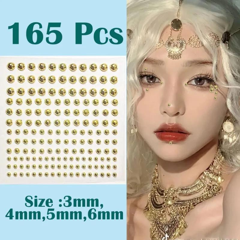 

180/165Pcs Non Piercing Fake Nose Lip Sticker Disposable Belly Eyebrow Lip Piercing Jewelry Non Piercied Earring Button Stickers Labret, Lip Piercing Jewelry&Face