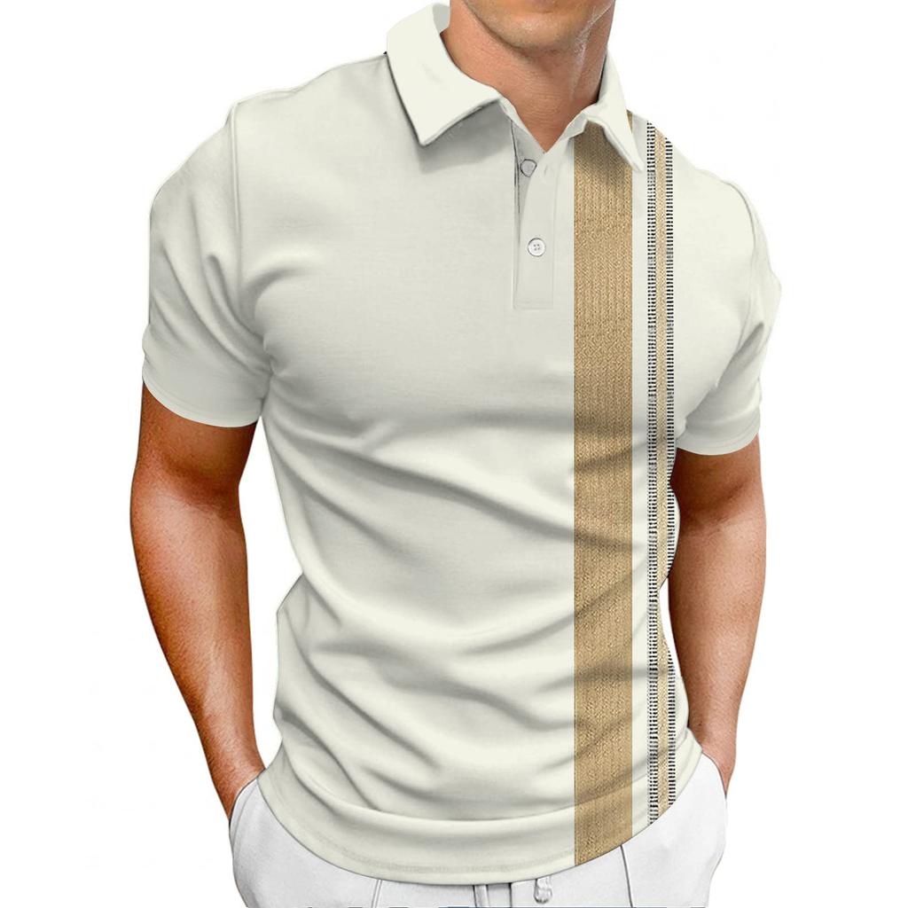 Men's Shirt Golf Shirt Retro Color Contrast Outdoor Street Short Sleeves Button-Down Print Clothing Apparel Fashion Designer Casual Breathable