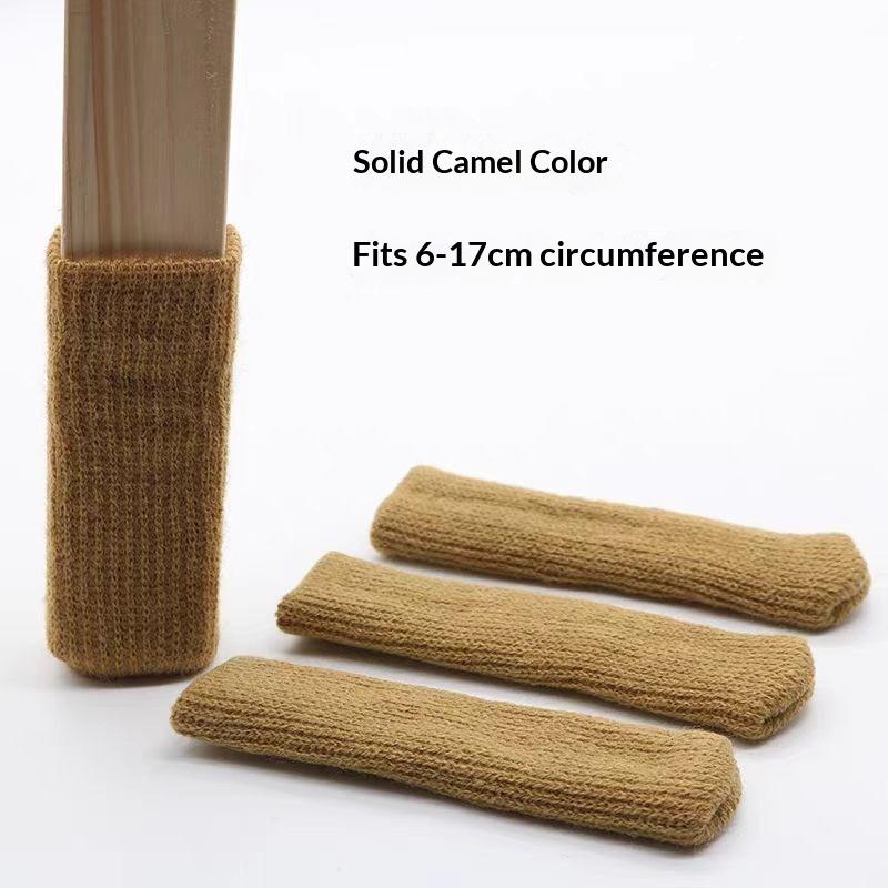 Table Chair Foot Cover Pad Protective Stool Foot Cover Leg Cover, Double-layer Thickened Knitted Chair Foot Cover Silent Non-slip Foot Cover