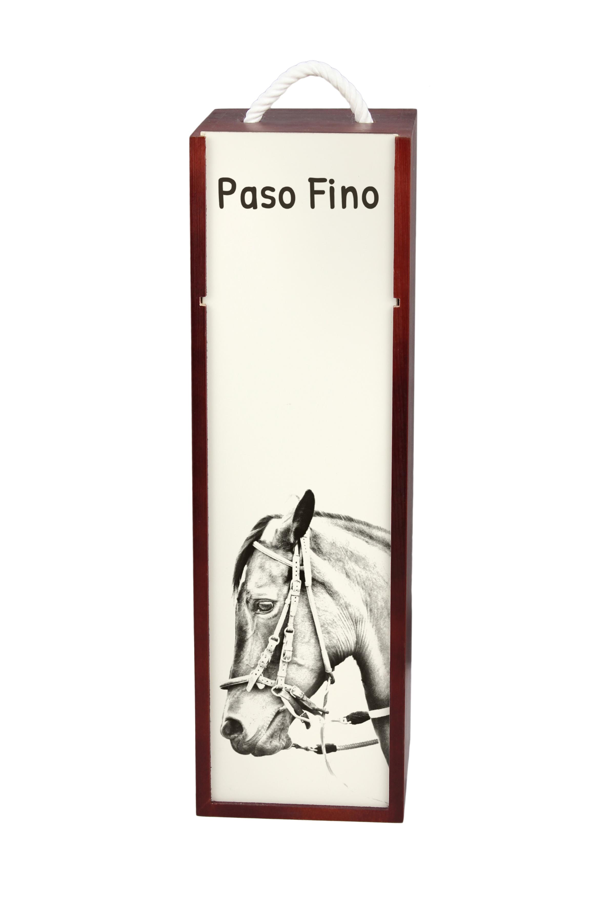 

Paso Fino - wine box with a horse, alcohol box with graphics, personalized gift box from the Art-Dog brand коричневий