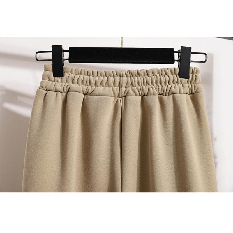 Winter Harlan Bunched Feet and Fleece Embroidered Thick Sweatpants