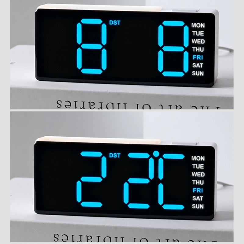 Digital Alarm Clock for Bedroom Desk Clock for Living Room Bedroom with Large Number,Dimmer,Loud Alarm Day of Week