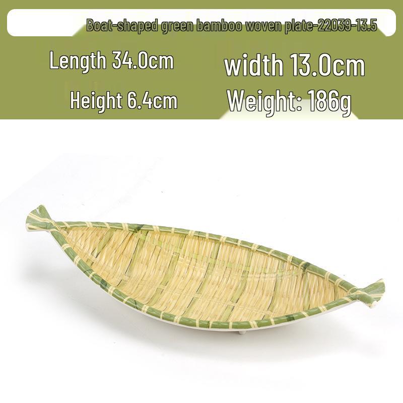 Kreativní obdélníkový porcelánový talíř ve stylu bambusu na sushi, BBQ, svačiny a dezerty