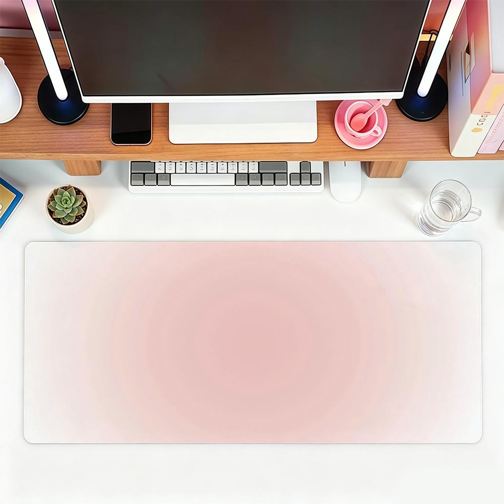Pastel Pink Gradient Oversized Desk Mat Antislip Waterproof Gaming Mouse Pad For Home Office
