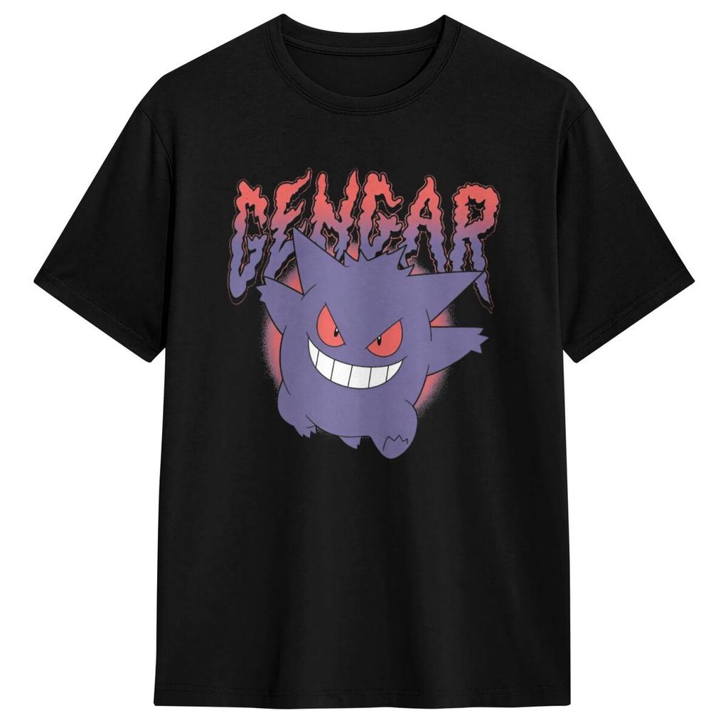 Pokemon Gengar Big Face T-Shirt Beach Streetwear T-Shirts Cotton Trending Tee Shirt For Adult Short Sleeves Pattern Clothes