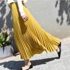 Falda Plisada Clásica para Mujer 90cm/80cm Larga Falda Femenina de Cintura Elástica Talla Grande Falda Plisada de Terciopelo para Invierno Largo hasta el Tobillo