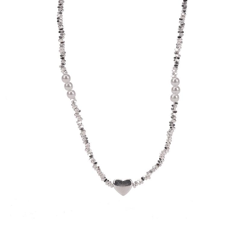 Heartbreak Sterling Silver Pearl Necklace - Women's Summer Light Luxury Niche Choker with Exquisite Millet Bead Clavicle Chain