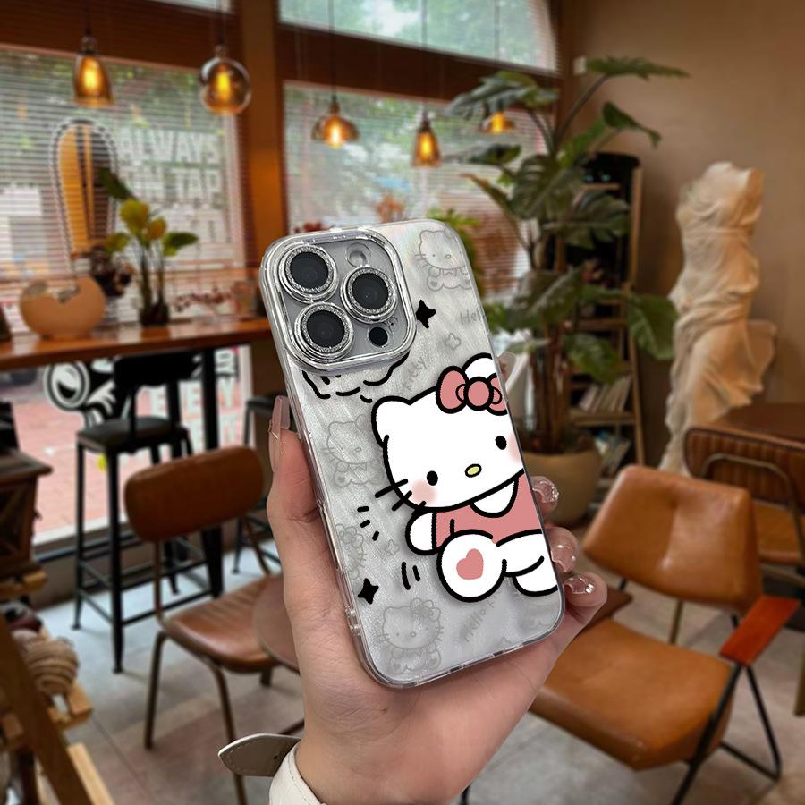 Hello Kitty Silver Phone Case for Apple 14: Cute Sanrio Design