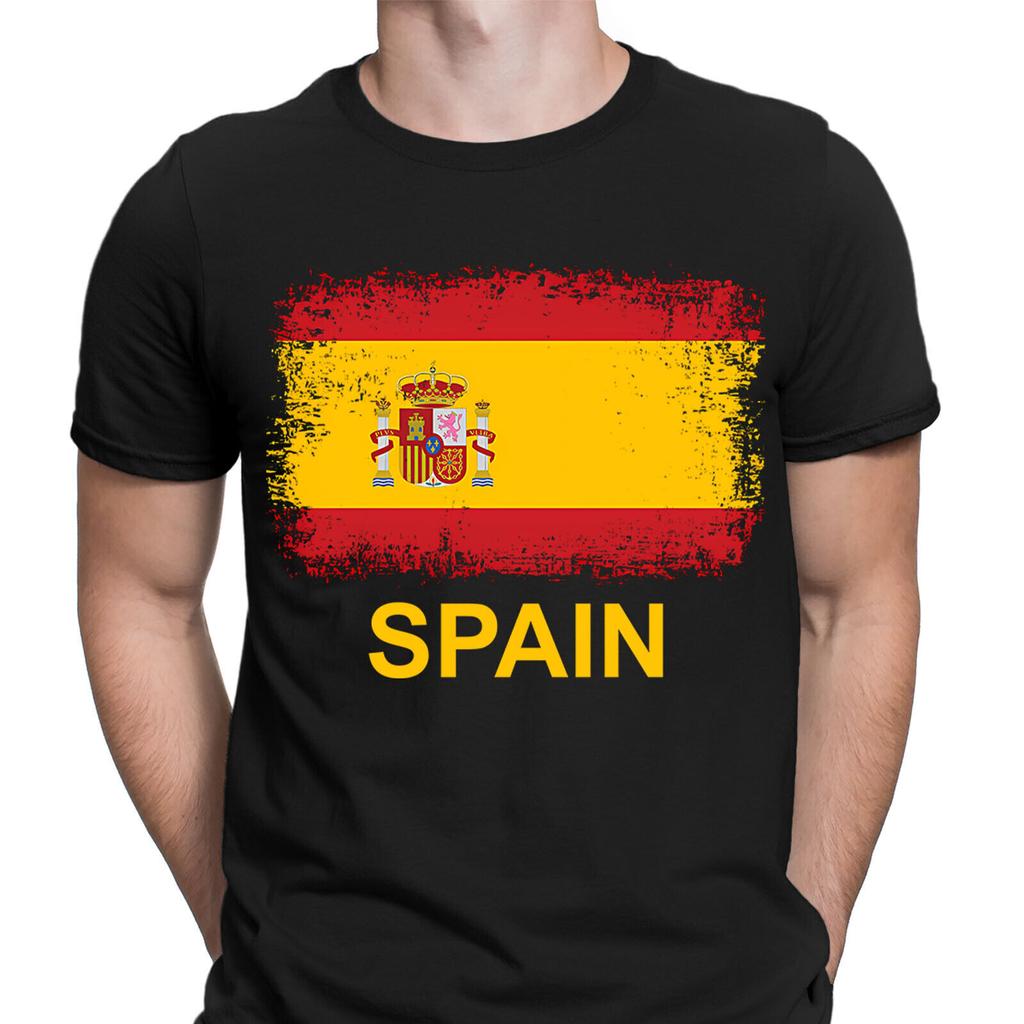 Spanien Spanischer Tag Grunge Flagge Land Geschenk Fußball Neuheit Herren 100% Baumwolle T-Shirt Herren T-Shirts Oberteile #DNE#2