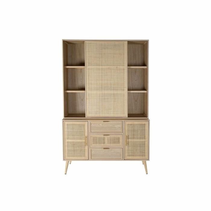 Bibliothèque - Naturel - 120x38,5x196 Cm - Bois MDF - 3 Tiroirs - Style Scandinave