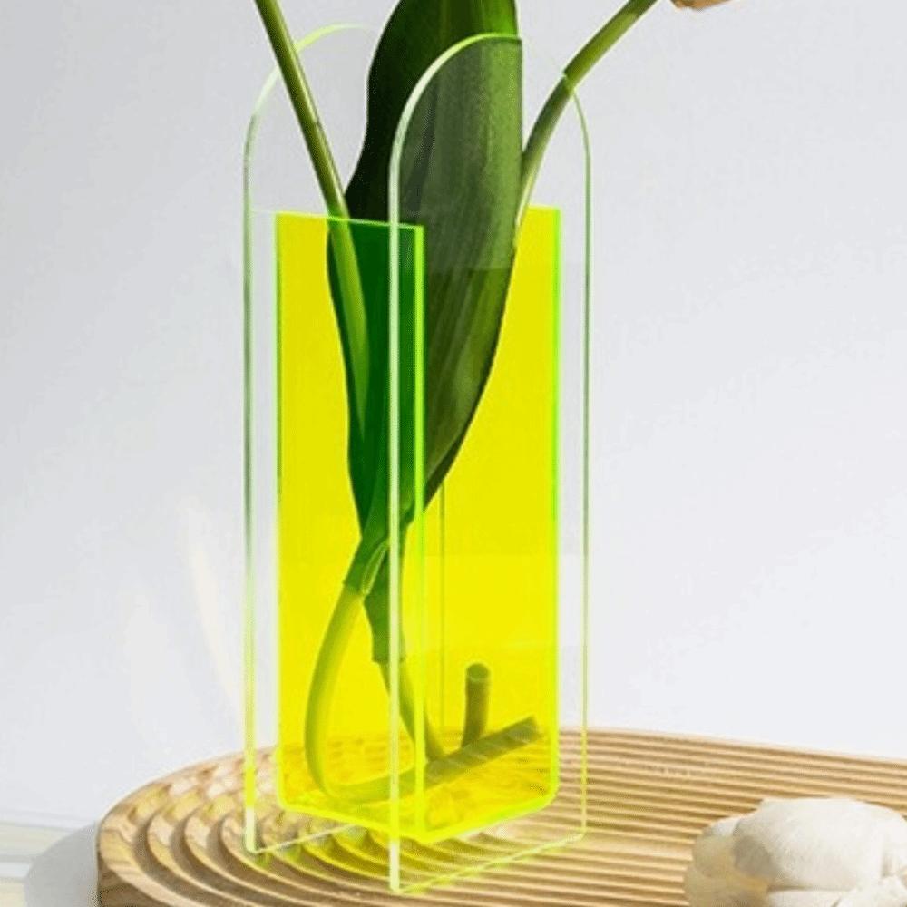 Transparent Acrylic Vase Geometric Flower Container Minimalist Flower Vase  Tabletop Decoration