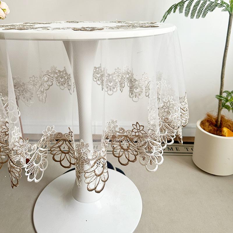 American Lace Round Tablecloth for Living Room Coffee Table