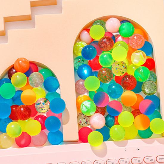 100Pcs Color Toy Indoor Bouncing Balls Fun Portable Transparent Outdoor Play Flexible Ball Toys for Kids