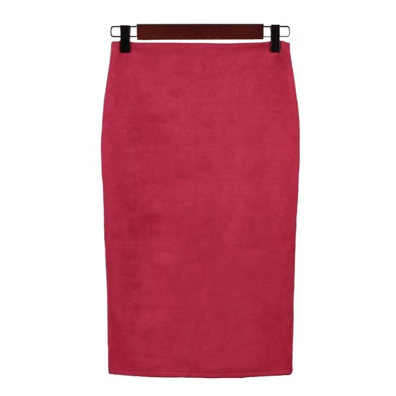 Vår Høst Chic Blyantskjørt Kontorlook Naturlig midje Knelengde Solid S-XL