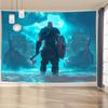 Ornate Style Viking Warrior Wall Tapestry-Polyester Decorative Tapestry for Living Room Bedroom Office Party Decor