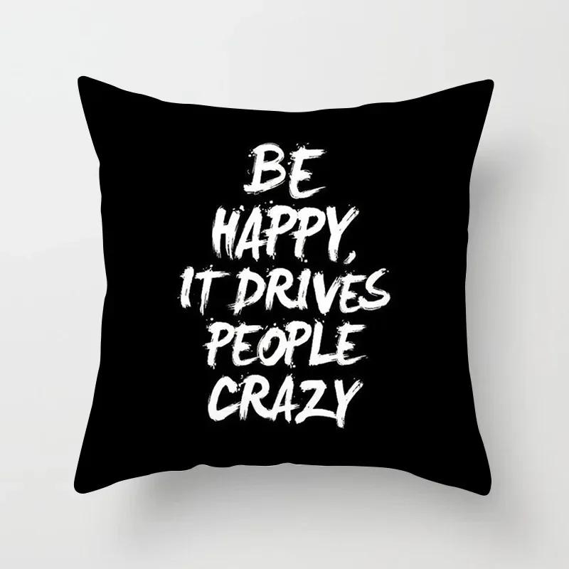 VIKAMA Minimalist Black White Cushion Cover Aesthetic Geometric Print Sofa Pillow Cover Living Room Car Soft Home Decor